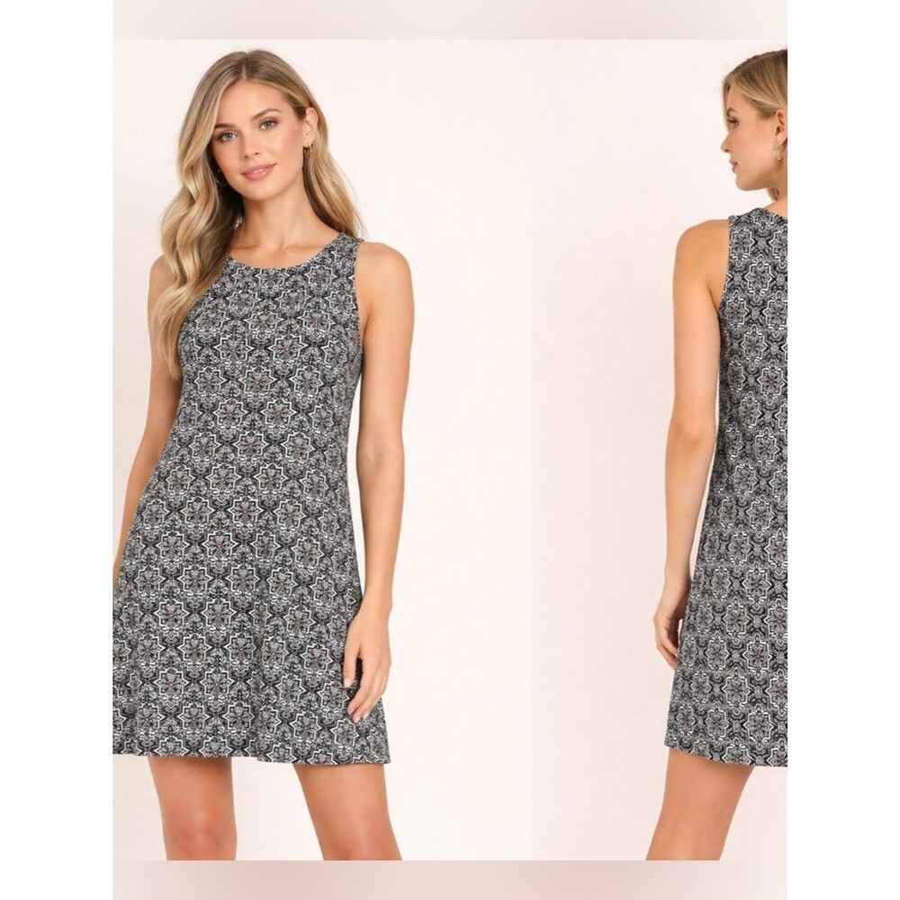 LOFT  Petite Black & White Geometric Flowy XXSP